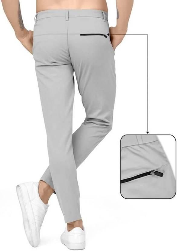 Men's Lycra Cotton Regular Fit Pant